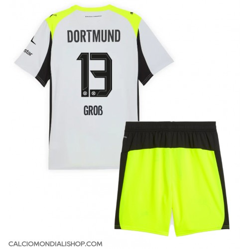 Maglie da calcio Borussia Dortmund Pascal Gross #13 Seconda Maglia Bambino 2025-26 Manica Corta (+ Pantaloni corti)